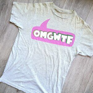 OMGWTF word bubble Urban Outfitters gray t-shirt, size M